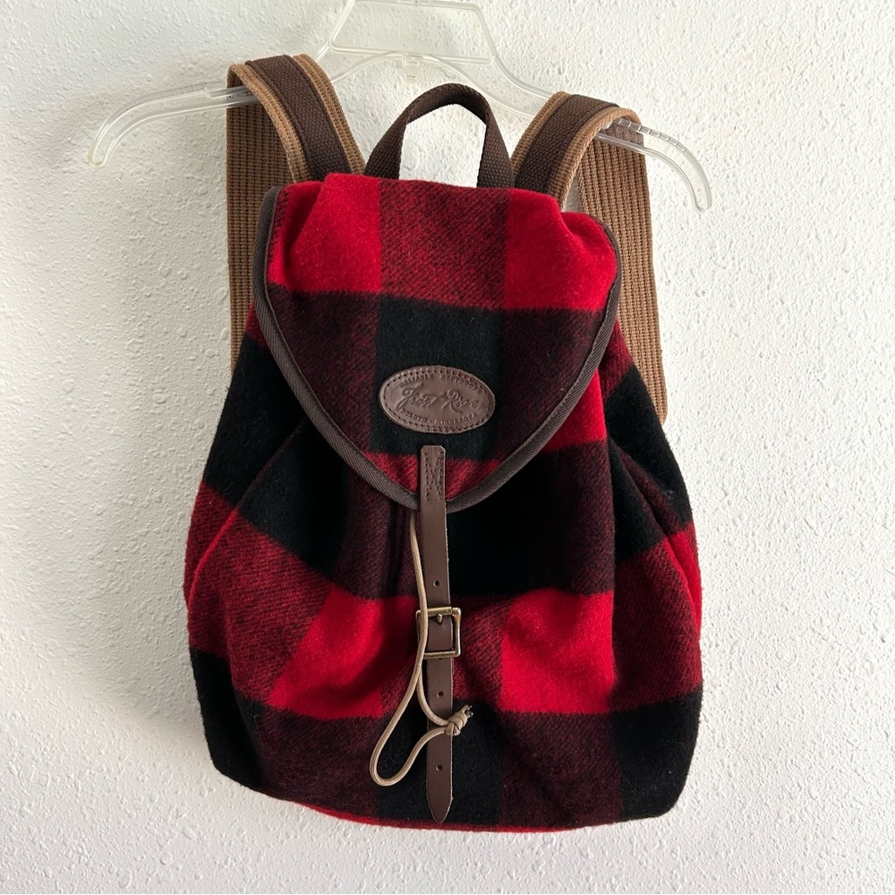 Frost River Backpack Red Buffalo Plaid Wool Leather Bag Made in USA